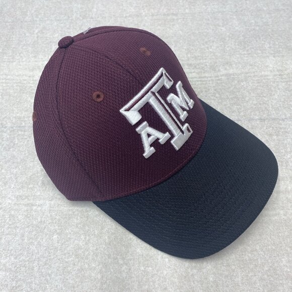 Rare Texas University Baseball Cap Aggies Maroon Hat Embroidered Logo Adidas S/M - Picture 3 of 15